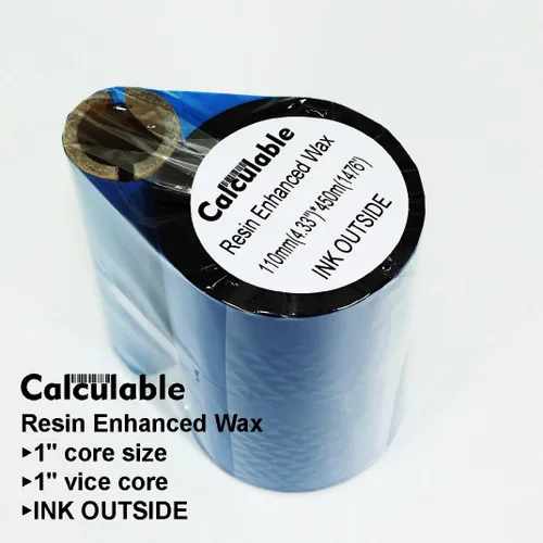 Vista 3 de 4.33 "x1476' (110mmx450m) Tinta de cinta de transferencia térmica fuera Cintas de cera cera de resina mejorada para Zebra GK420D SM4 ZT410 GC420t