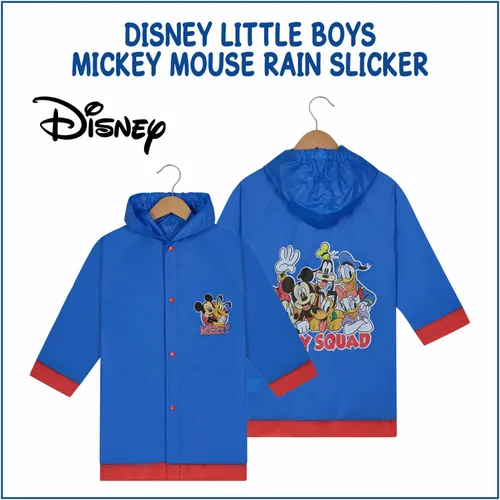Vista 3 de Disney Mickey Mouse Boys Waterproof Outwear Hooded Rain Slicker - Ages 2 to 9 years