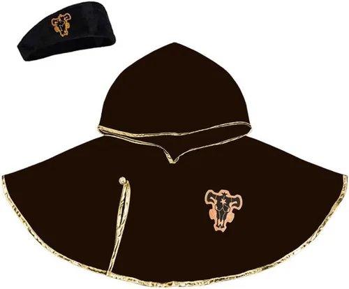 Vista 4 de Asta - Disfraz de cosplay de anime para hombre, capa de toro negro, conjunto completo