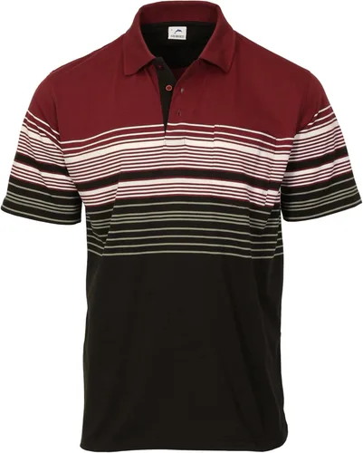 Vista 16 de Gioberti Polo de contraste de rayas dobles para hombre con bolsillo - tinte de hilo 9328b - Gris Con Logo Delfín
