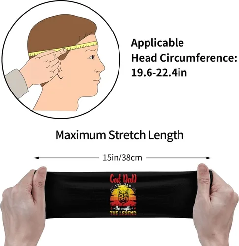 Vista 7 de Cat Dad The Man The Myth The Legend Headband for Men Women Sports Sweatband for Fitness Exercise Moisture Wicking Running Yoga Hairbands