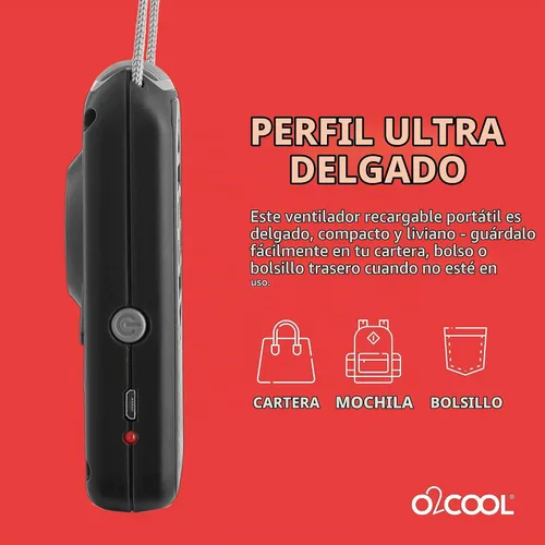 Vista 5 de O2COOL Ventilador de cordón portátil para el cuello recargable personal