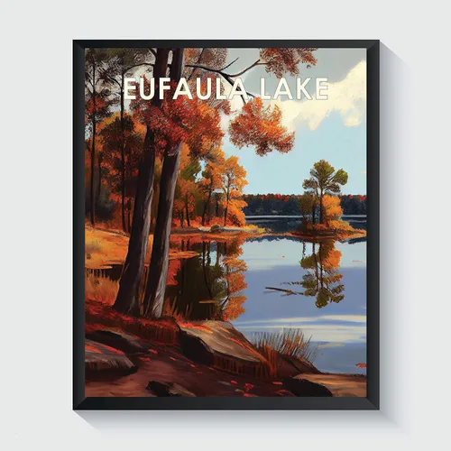 Vista 41 de Yellowstone Lake - Póster impreso artístico, ilustración, arte de pared, decoración de paisaje retro, paisaje, obra de arte para decoración de Lago