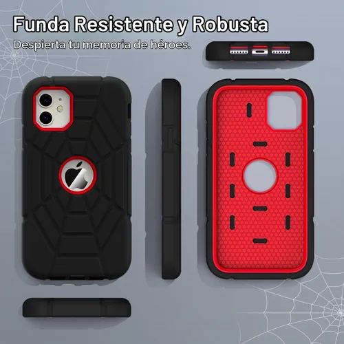 Vista 6 de Grifobes Funda para iPhone 11/iPhone XR de 6.1 pulgadas, Silicona Gruesa 3 en 1 de Servicio Pesado Resistente a Golpes Robusta Protectora para Negro