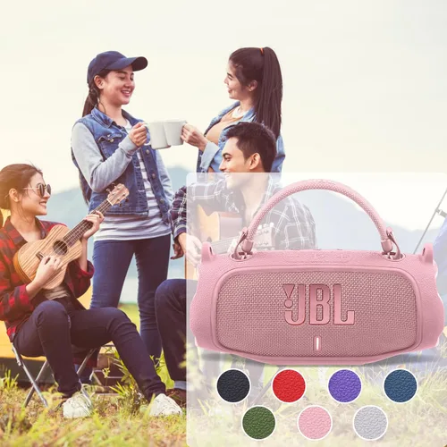 Vista 73 de Funda de silicona compatible con JBL Charge 5 Altavoz Bluetooth portátil impermeable (Cubierta de silicona negra)