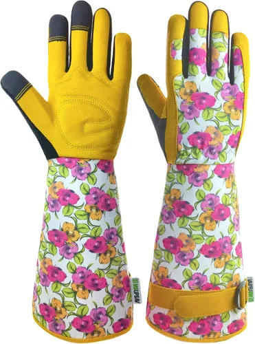 Vista 15 de Guantes Largos de Jardinería, Resistentes a Espinas y Pinchazos, Guantes Protectores para Rosas y Cactus para Jardinero, Regalos