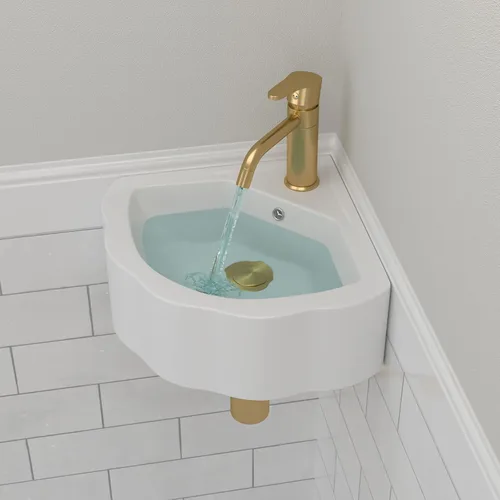 Vista 20 de Fregadero redondo de cerámica blanca de 13 pulgadas con forma ovalada de porcelana sobre mostrador, fregadero de arte moderno Beslend 13 Inch