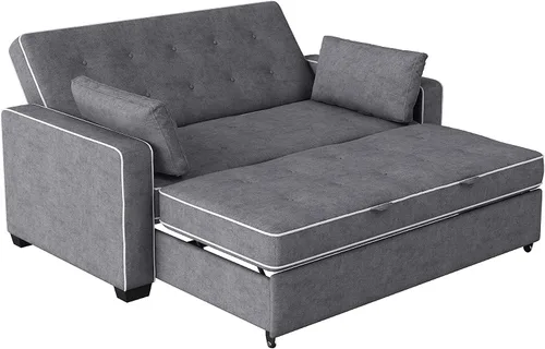 Vista 11 de Serta Ainsley Sofá Cama Convertible de 66.5", Tamaño Full, Dreamcoil Comfort, Tela Tejida Suave, Carbón
