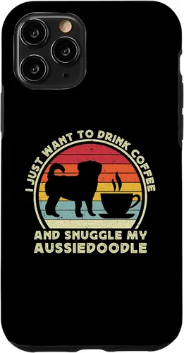 Vista 10 de iPhone 15 Coffee And Aussiedoodle For Men Women Aussiedoodle Dog Funny Case
