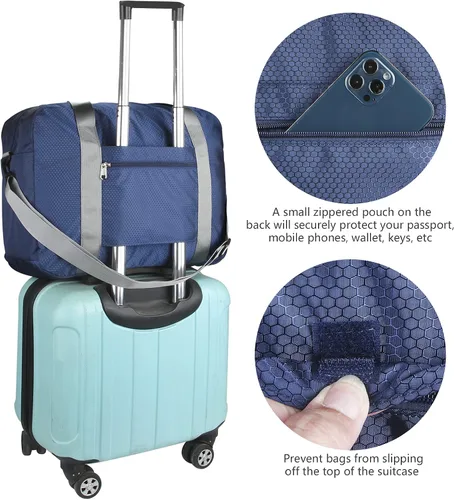 Vista 2 de F.FETIVIN Bolsa de viaje para artículos personales de 18 x 14 x 8 pulgadas para Spirit Airlines, bolsa de lona ligera impermeable para gimnasio