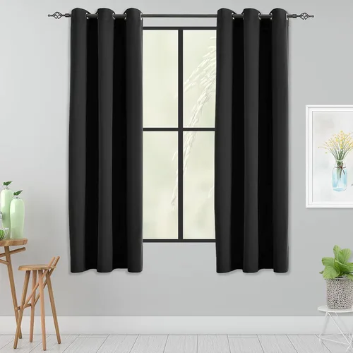 Vista 32 de Cortinas opacas para dormitorio, con aislamiento térmico y bloqueo de luz, para oscurecer la habitación, cortinas con ojales sólidos para ventana