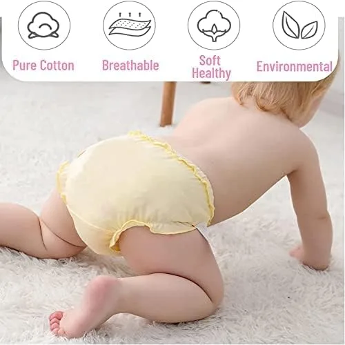 Vista 6 de 4 Pcs Baby Bloomers for Toddler Girls Newborn Diaper Covers for Girls Cotton Briefs Shorts Underwear