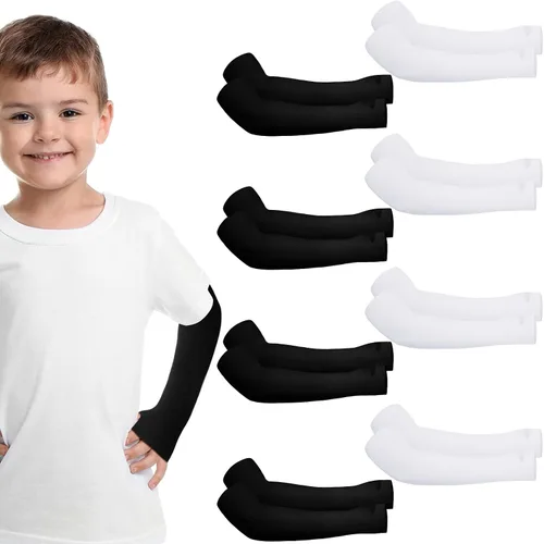 Vista 10 de Zhanmai 8 Pairs Kid Arm Sleeve Youth Breathable Elastic Compression Arm Sleeves for Basketball Football Volleyball Boy Girl
