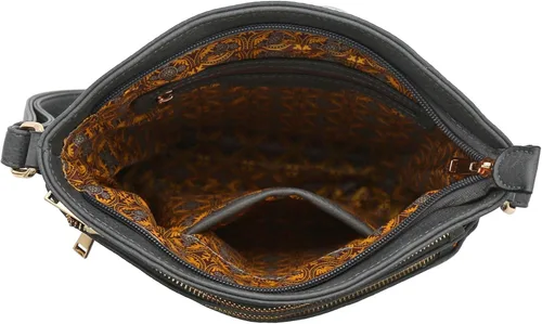 Vista 26 de Bolso cruzado grande con triple bolsillo con cremallera.