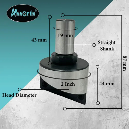 Vista 19 de Cortador de moscas de diámetro de cabeza de 2" pulgadas (1.969 in) para fresado y máquina de torno con broca de inserción de carburo reemplazable