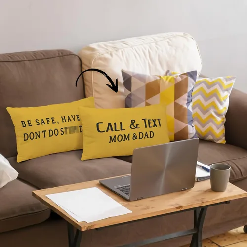 Vista 23 de Mingnei Funda de almohada con texto en inglés "Call Your Mom", divertida funda de almohada reversible decorativa de 12 x 20 pulgadas, regalos