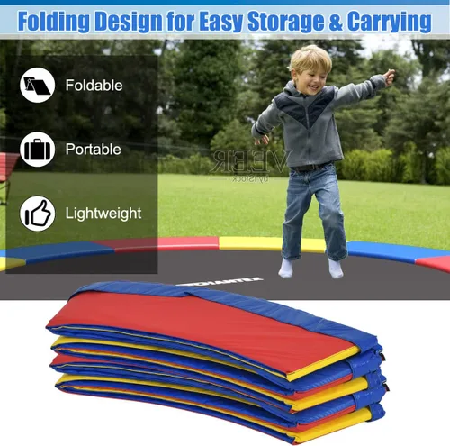 Vista 3 de Giantex Trampoline Pad, 8ft 10ft 12ft 14ft 15ft 16ft Trampoline Replacement Safety Pad, No Holes for Pole, Waterproof Trampoline Accessories Spring