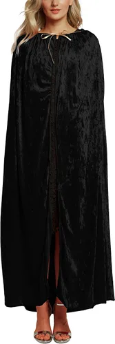 Vista 5 de Urban CoCo Capa unisex de terciopelo con capucha de longitud completa para fiesta de Halloween o cosplay