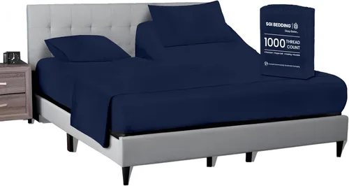 Vista 18 de SGI bedding Sábana Queen de 28" con Parte Superior Dividida Flex Head, 100% Algodón Egipcio, Cuenta de Hilos 1000, Sábana Superior Flex para Cama