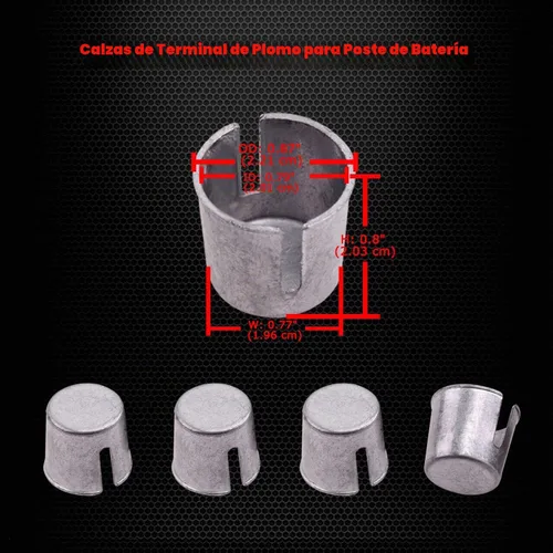 Vista 3 de Kit de Limpieza y Reparación de Terminales de Batería Ampper, Kit de Limpieza de Terminales de Batería con 5 Cuñas, 2 Cepillos y 12 Arandelas