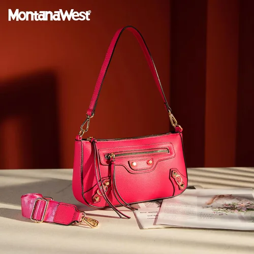 Vista 3 de Montana West Lindos bolsos de hombro para mujer, mini monederos de cuero y bolsos de mano