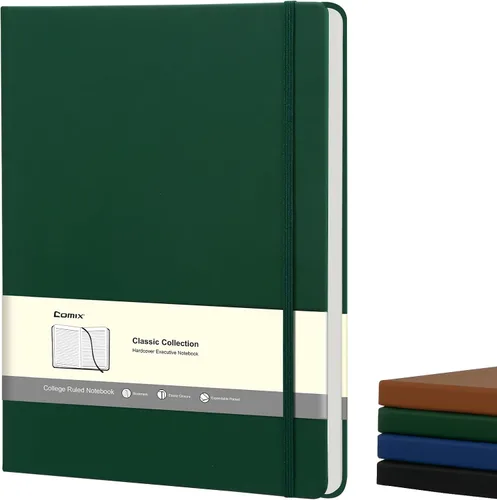 Vista 18 de COMIX Paquete de 3 cuadernos de diario rayados A4, 240 páginas, tamaño grande, 8.5 x 11 pulgadas, negro, cuadernos de tapa dura para hombres