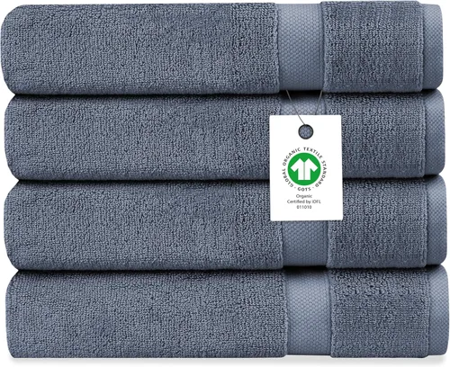 Vista 41 de Toalla de baño de felpa de algodón orgánico de lujo Certificado GOTS y OEKO-TEX Toallas de calidad hotelera premium Tecnología Feather Touch