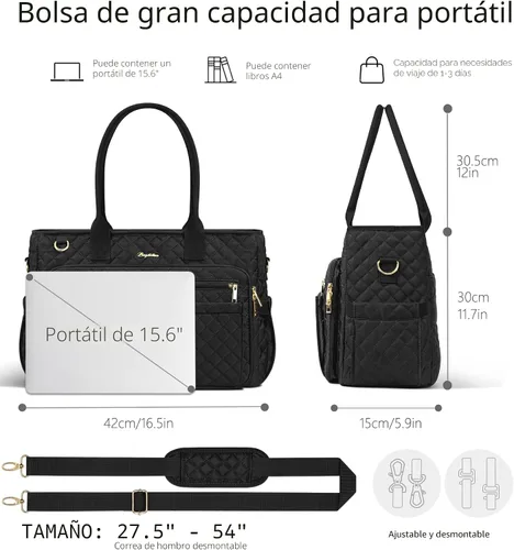 Vista 4 de Bagstellar Teacher Bags for Women, 15.6 inch Laptop Work Tote Bag Quilted Nurse Bible Computer Shoulder Bag for School Travel Dream Tote Work Bag