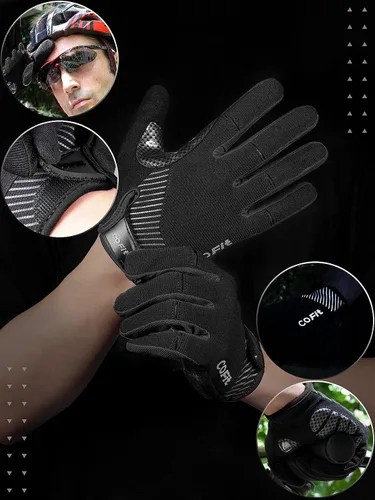 Vista 2 de COFIT Guantes de ciclismo antideslizantes para hombres y mujeres, guantes transpirables para pantalla táctil, guantes de bicicleta de montaña