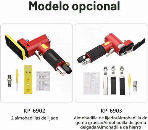 Vista 3 de Lijadora de aire, mini lijadora de aire de línea recta con 2 almohadillas de lijado, lijadora neumática orbital aleatoria, pulidora de mano con cera
