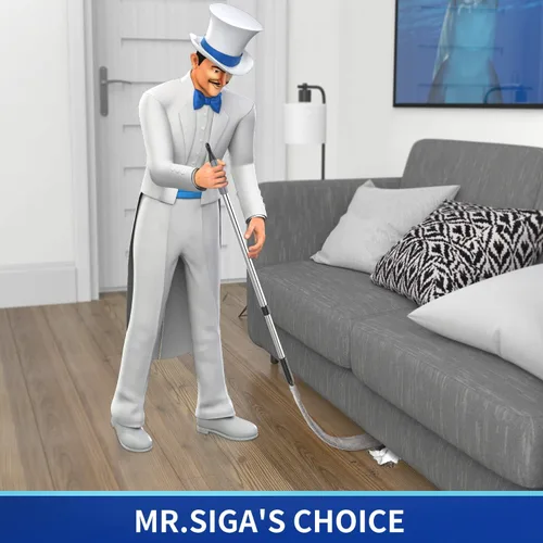 Vista 2 de MR.SIGA Plumero Flexible de Microfibra Largo para Limpieza de Espacios, Mango Ajustable de Acero Inoxidable, Plumero de Limpieza de Espacios Lavable