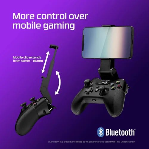 Vista 2 de HyperX Embrague - Controlador de juegos para Android y PC, juegos en la nube y móviles, Bluetooth, inalámbrico de 2.4 GHz, conexión con cable USB-C