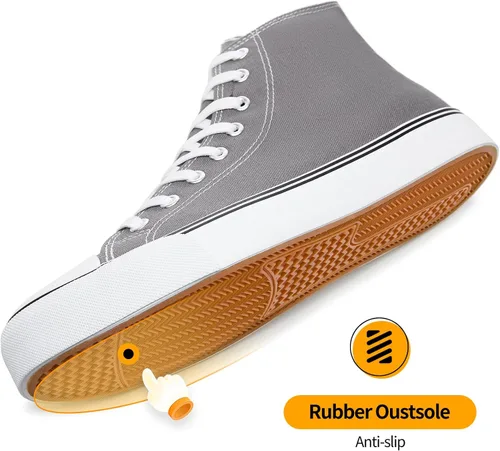 Vista 18 de ZGR Tenis de lona para hombre, con cordones, clásicos, casuales, para caminar
