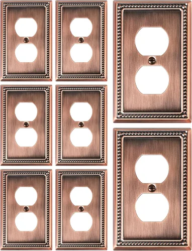 Vista 52 de Paquete de 2 cubiertas de placa de interruptor de luz de doble palanca, cubiertas decorativas de placa de doble interruptor Pearls, placa de pared