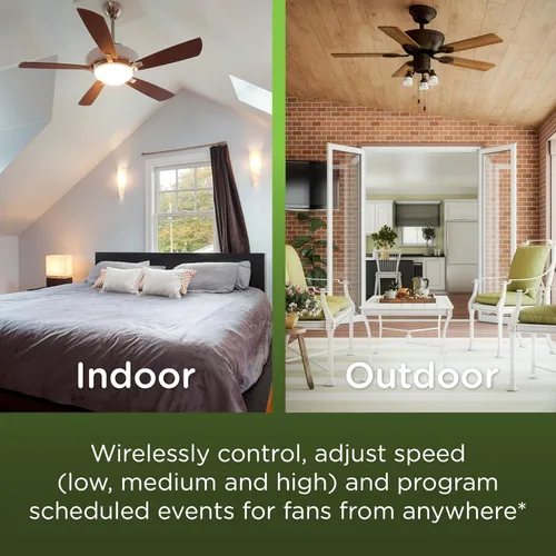 Vista 3 de Enbrighten Z-Wave Plus Controlador de ventilador, funciona con Alexa, Google Assistant, compatible con 3 vías, requiere ZWave Hub