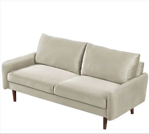 Vista 7 de Container Furniture Direct Kent - Sofá de terciopelo para salas de estar modernas y espacios compactos, cómodo sofá de 3 plazas, muebles de estudio