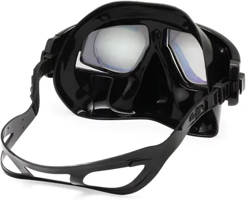 Vista 3 de Máscara de buceo óptica positiva, máscara de snorkel con lentes de vidrio templado, protección UV antivaho Silver Dive W/ Snorkel
