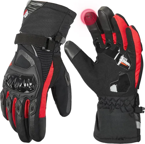 Vista 10 de Guantes para moto, invierno, para hombres y mujeres, impermeables