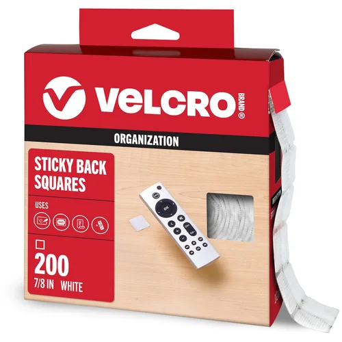 Vista 7 de VELCRO Brand Cuadrados adhesivos, 100 unidades de 7/8 pulgadas, cinta de montaje para organización de oficina, letreros laminados para decoración