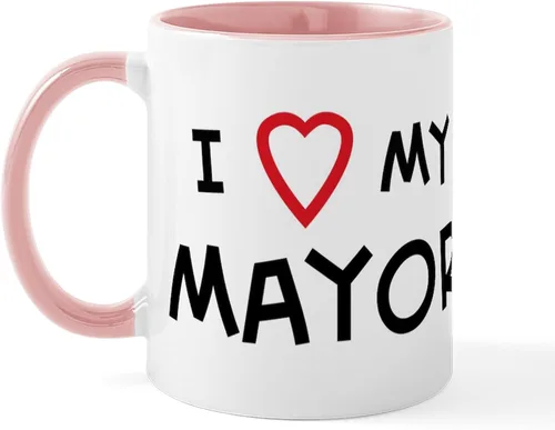 Vista 25 de CafePress I Love Mayor Mug Taza de café de cerámica de 11 oz (11.0 fl oz)