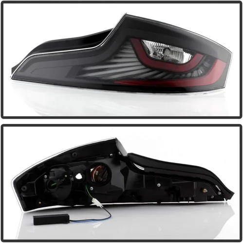 Vista 4 de ACANII - Para Infiniti G35 35GT Coupé 2003-2005 [Diseño de actualización de tubo LED] Luces traseras LED negras Lámparas de freno izquierda+derecha