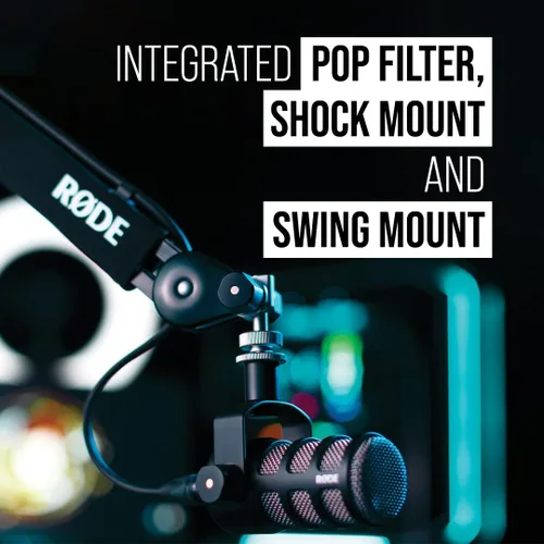 Vista 4 de Micrófono de transmisión dinámica cardioide PodMic RØDE: salida XLR, requiere interfaz de audio (RØDECaster, AI-1 o similar). Para conectar y usar