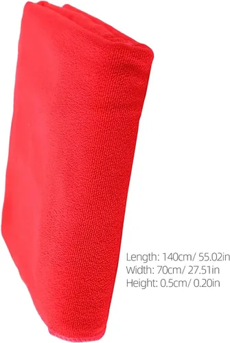 Vista 2 de Toalla de baño de secado rápido, extra grande, toalla ligera para spa, playa, natación, camping, color rojo