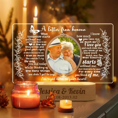 Vista 6 de Regalos conmemorativos personalizados, regalos de luz nocturna conmemorativa en memoria de un ser querido, regalos de condolencias personalizados