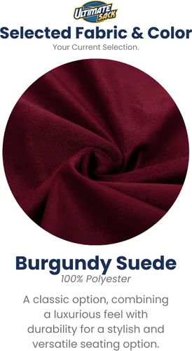Vista 2 de Ultimate Sack 3000 Silla Puf de 3 Pies, Funda de Gamuza Burdeos – Tumbona de Espuma de Gran Tamaño, Asiento de Suelo, Sofá Pequeño, o Cama Sofá
