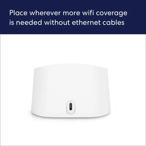 Vista 7 de Extensor de wifi Amazon eero 6 con 1 mes gratis de eero Plus (renovación automática): Agrega hasta 1500 pies cuadrados de cobertura Wi-Fi 6 a tu red
