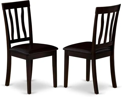 Vista 4 de East West Furniture ANTI5-CAP-LC - Juego de muebles de comedor de 5 piezas, incluye una mesa de cocina redonda con pedestal y 4 sillas de comedor