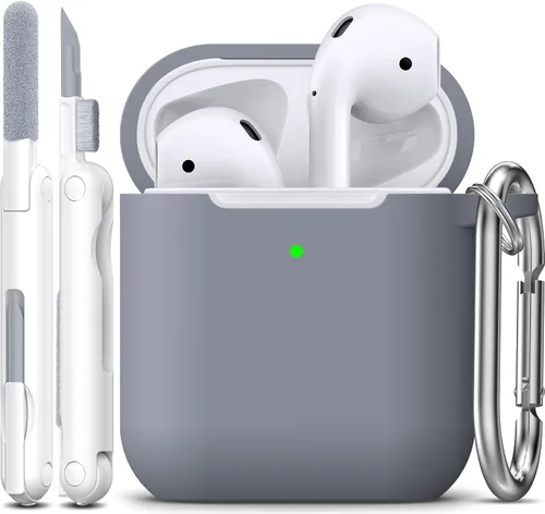 Vista 106 de R-fun for AirPods 2nd/1st Case Silicone Cover, Banana Violet Violeta plátano