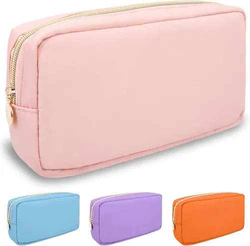 Vista 108 de izuzta Nylon Lager Pequeño Slim Mini Maquillaje Bolsa Organizador, Beige, Viajes