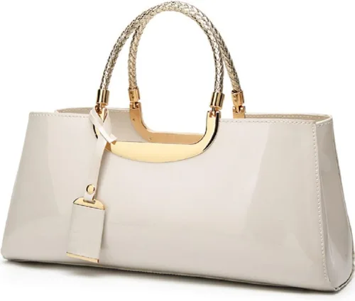 Vista 10 de XingChen Bolso brillante de las mujeres del bolso del bolso de la manija superior del cuero de la patente del bolso estructurado del bolso del bolso